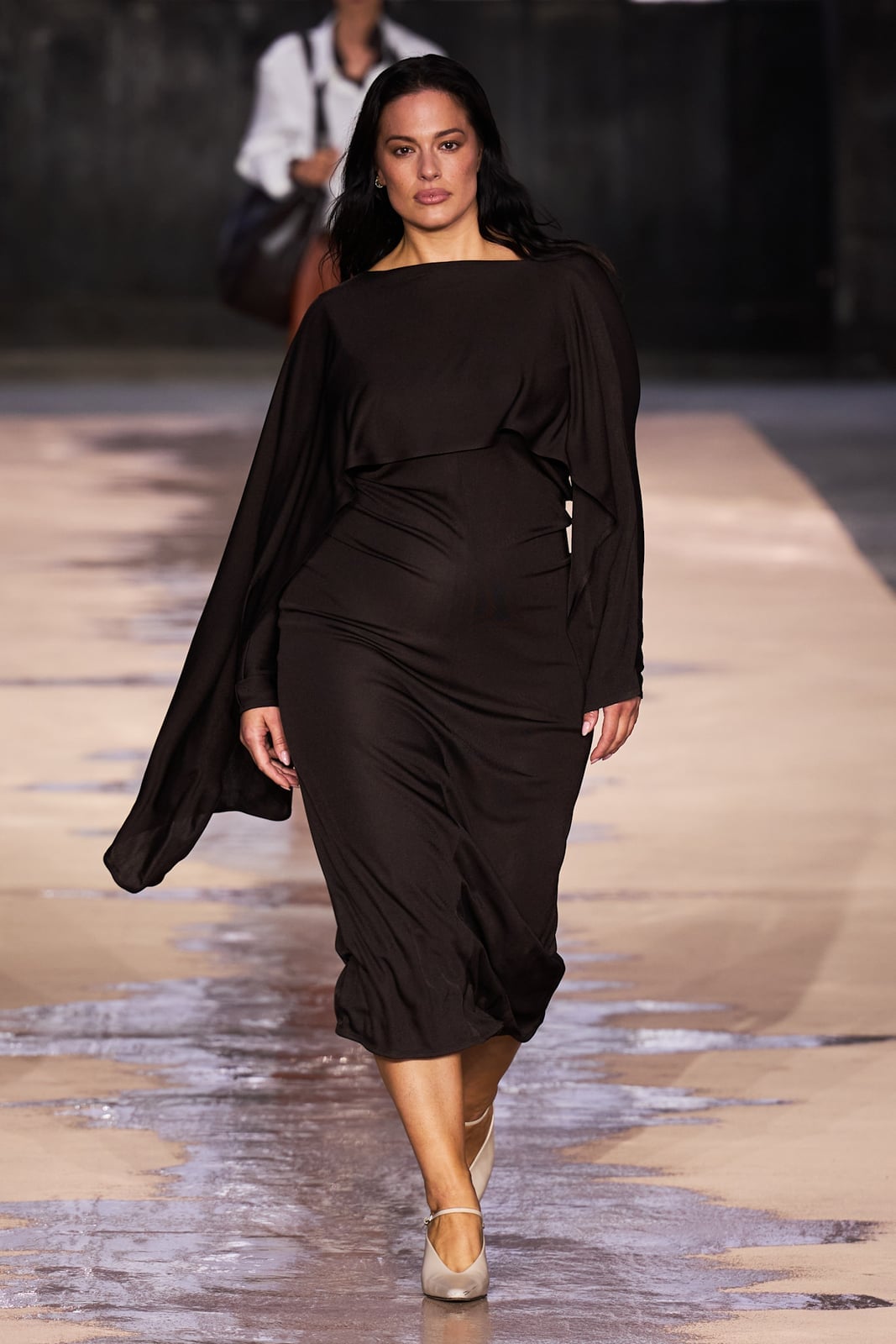 Draped dark brown dress with cape-like sleeves, Nude Pointed Heels Draped dark brown dress with cape-like sleeves, Nude Pointed Heels — Cape Outfits