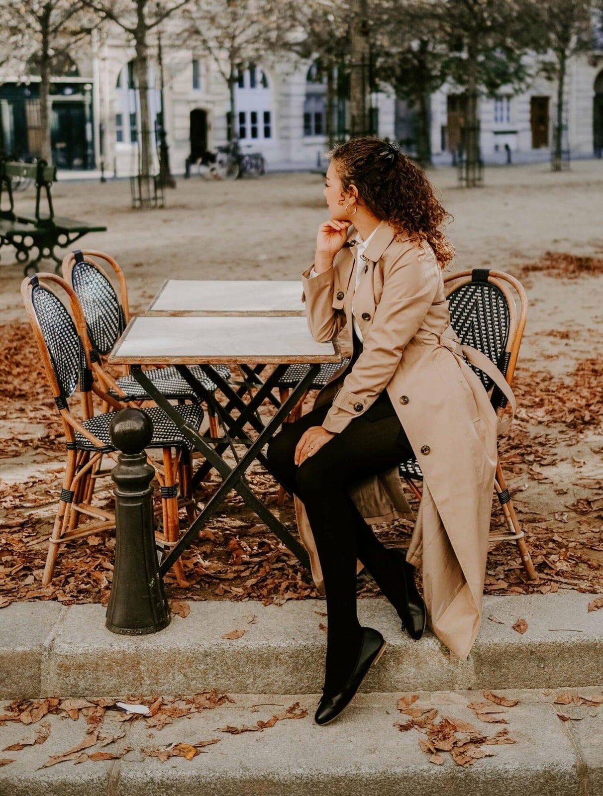 Beige Trench Coat Over White Shirt and Black Trousers Beige Trench Coat Over White Shirt and Black Trousers — Capsule Wardrobe