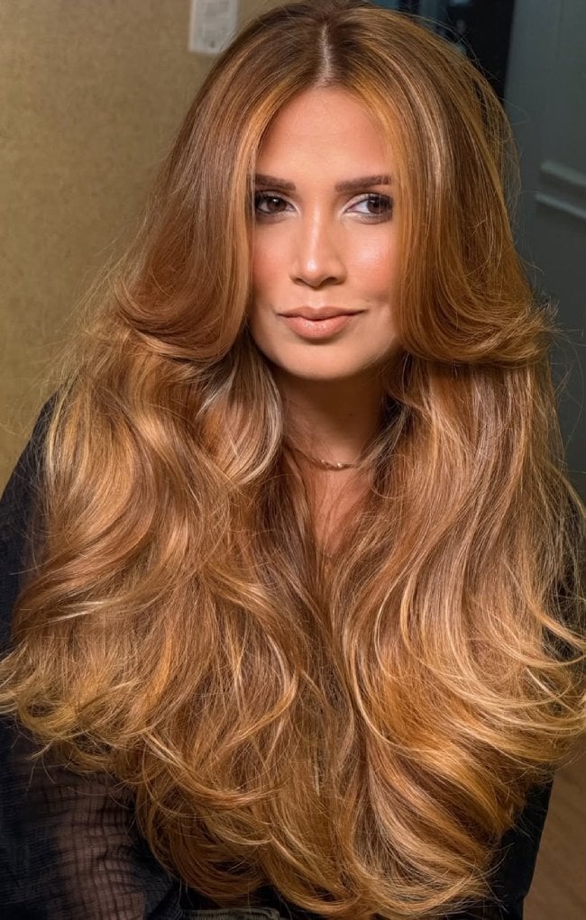 Brown With Golden Toffee Highlights Brown With Golden Toffee Highlights — Caramel Brown Hair
