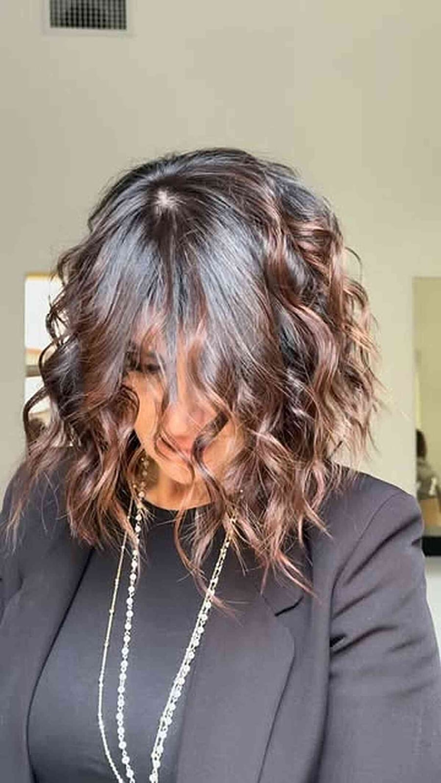 Shoulder Length Curly With Caramel Tones Shoulder Length Curly With Caramel Tones — Caramel Brown Hair