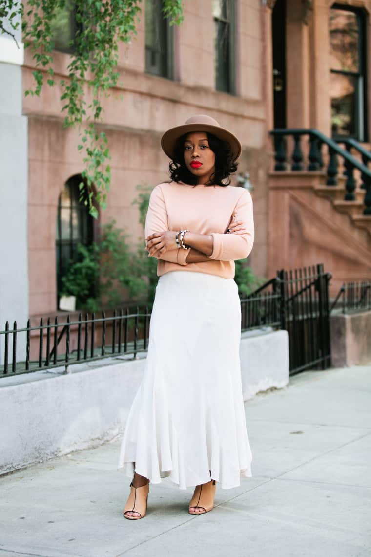 Shift dress with statement sleeves and ruffled hem Shift dress with statement sleeves and ruffled hem — Casual Church Outfit