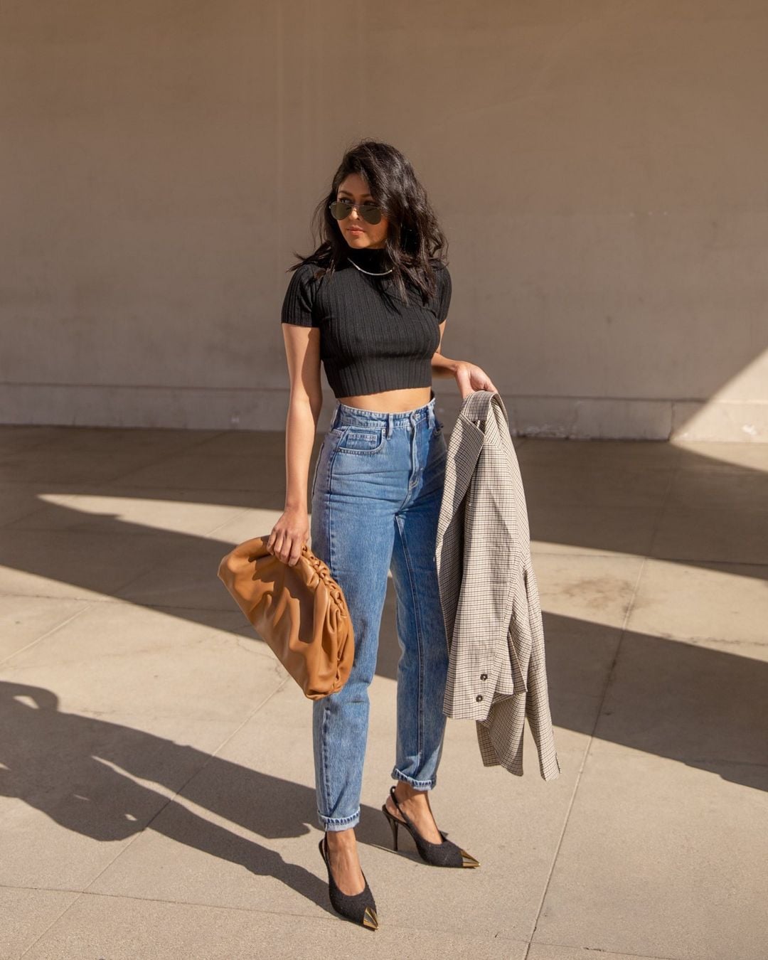 Cropped Ribbed Top with High-Waisted Jeans Cropped Ribbed Top with High-Waisted Jeans — Casual Date Night Outfit
