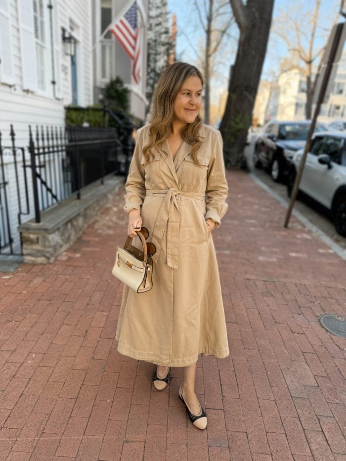 Beige Belted Midi Shirt Dress, Linen-Like Fabric Beige Belted Midi Shirt Dress, Linen-Like Fabric — Casual Dresses Outfits