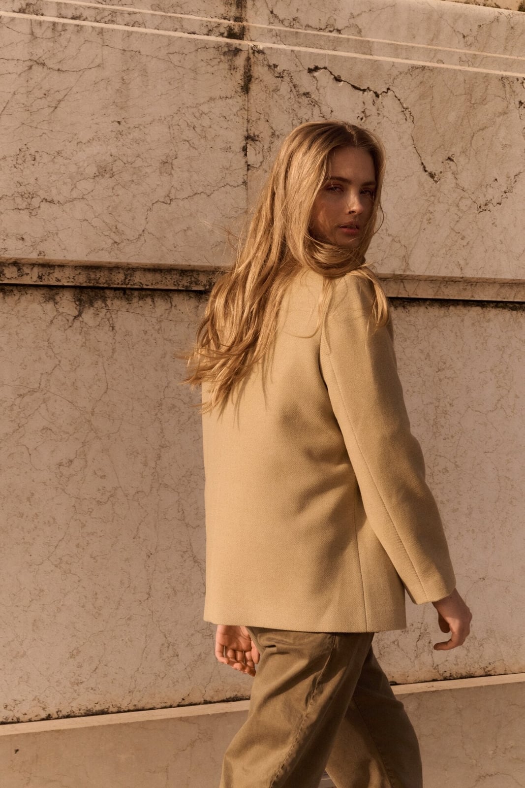 Beige Blazer With Straight Leg Pants Beige Blazer With Straight Leg Pants — Casual Style