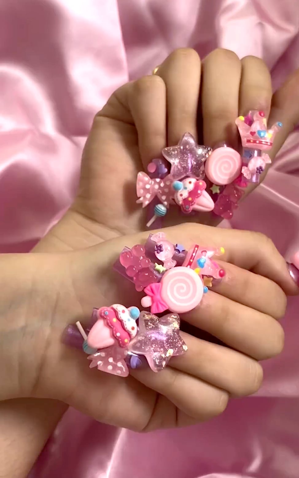 Long Square Nails With Kawaii Charms, Ice Cream Cones Long Square Nails With Kawaii Charms, Ice Cream Cones — Charm Nails