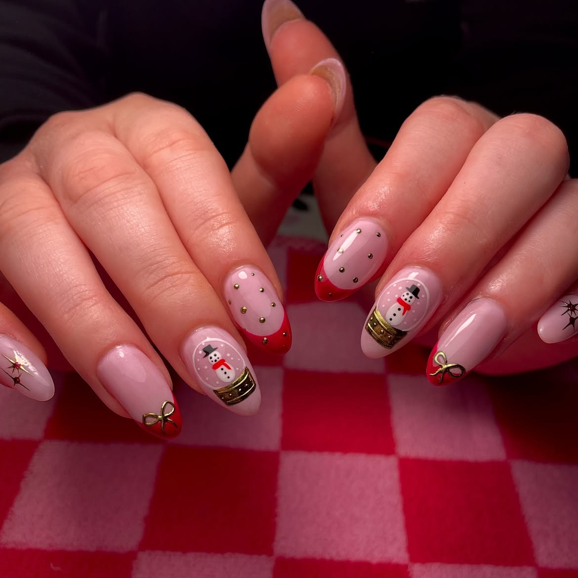 Charming Snow Globe French Tip Manicure