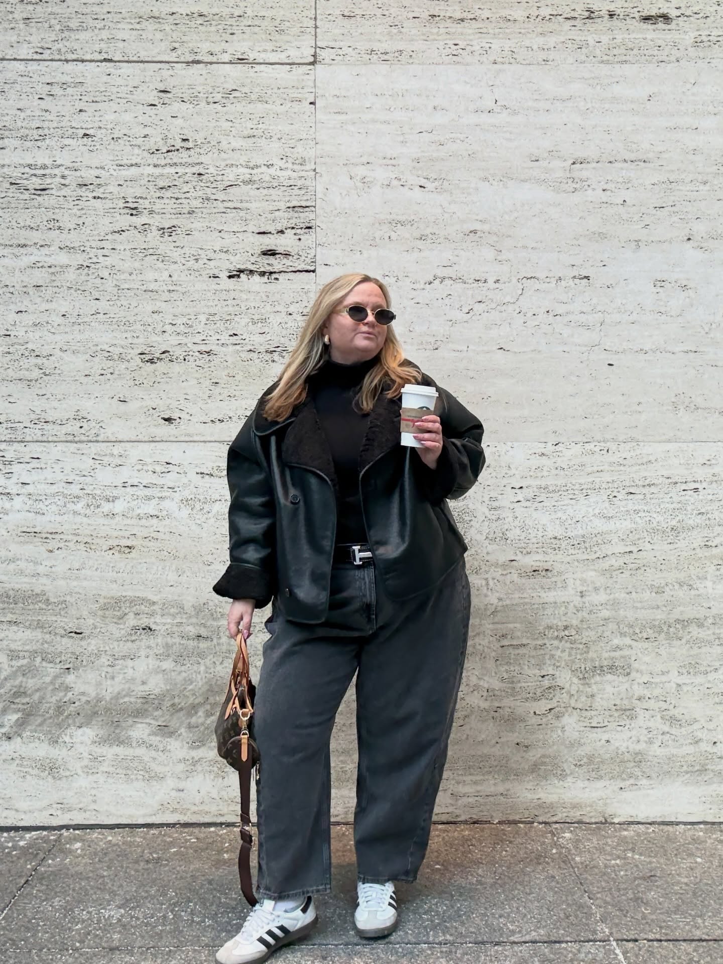 Chic Black Moto Jacket With Dark Wash Jeans