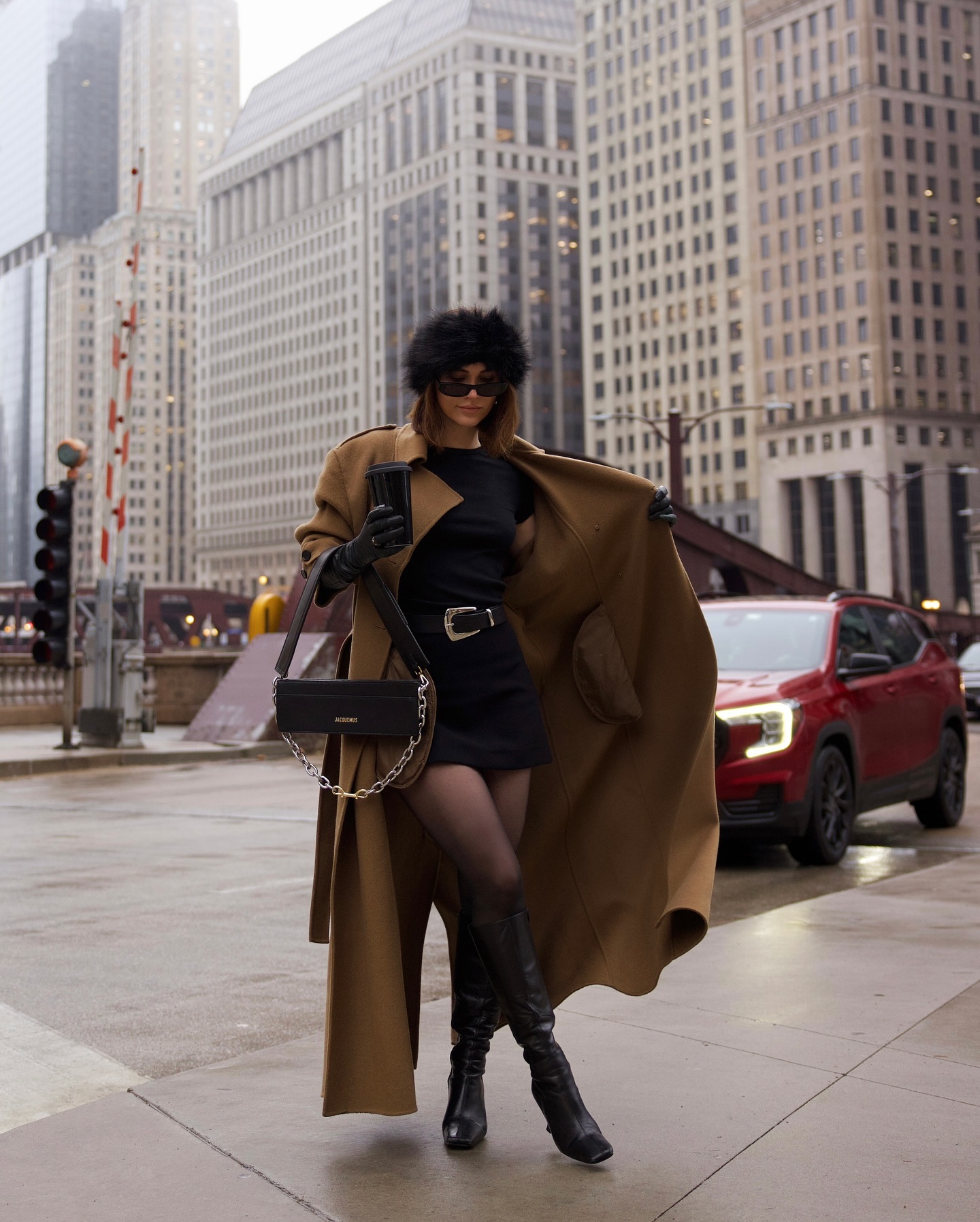 Chic City Birthday Outfit With Longline Coat
