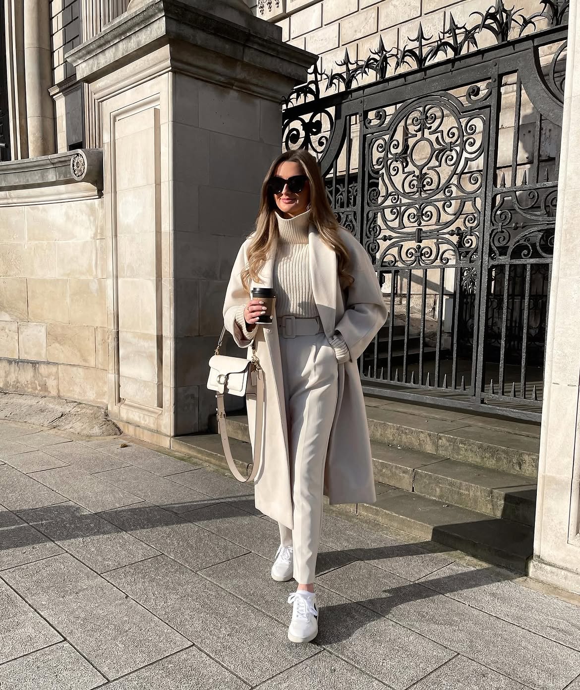 Chic Cream Monochromatic Winter Ensemble