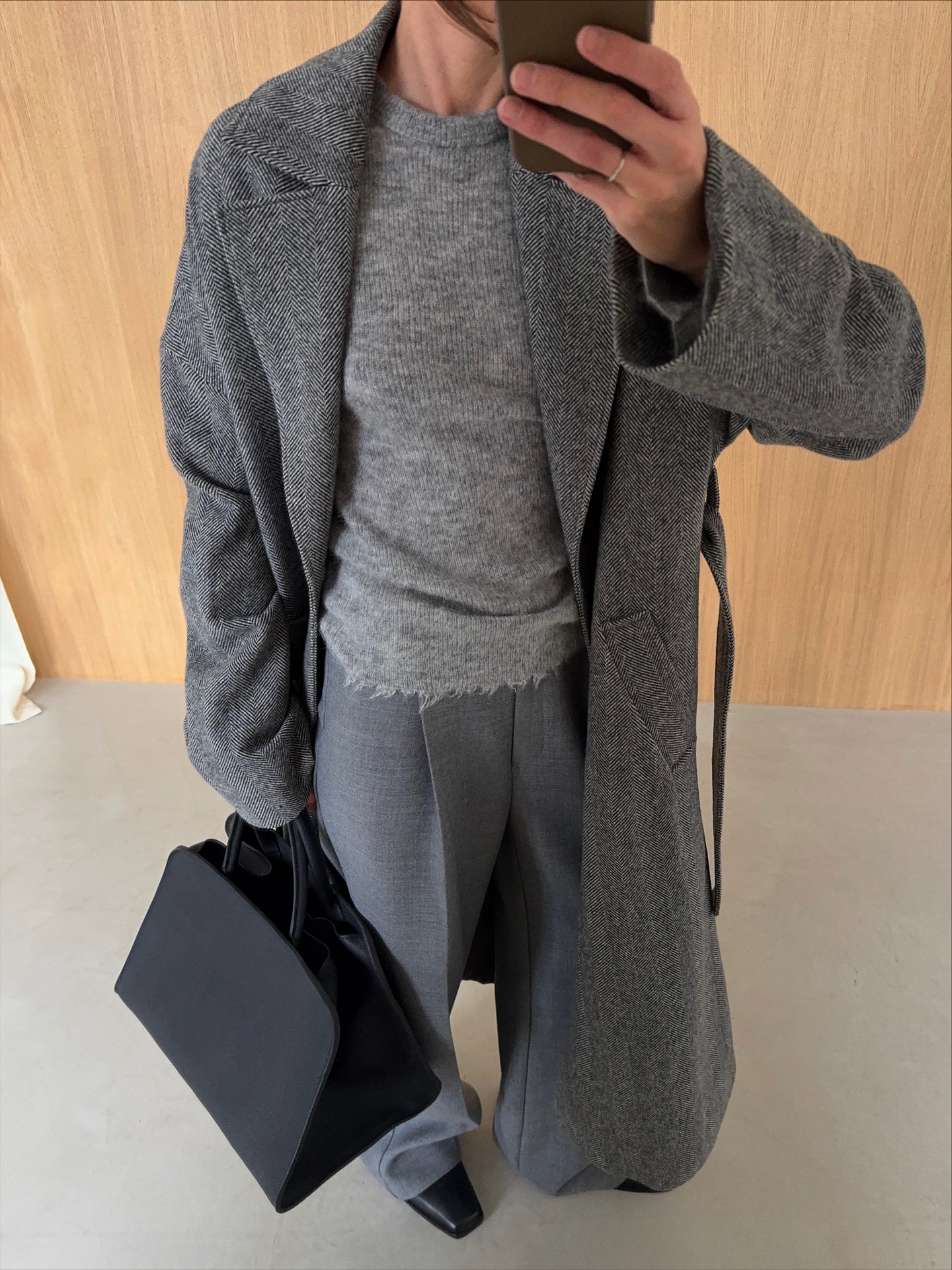 Chic Monochromatic Grey Winter Work Outfit