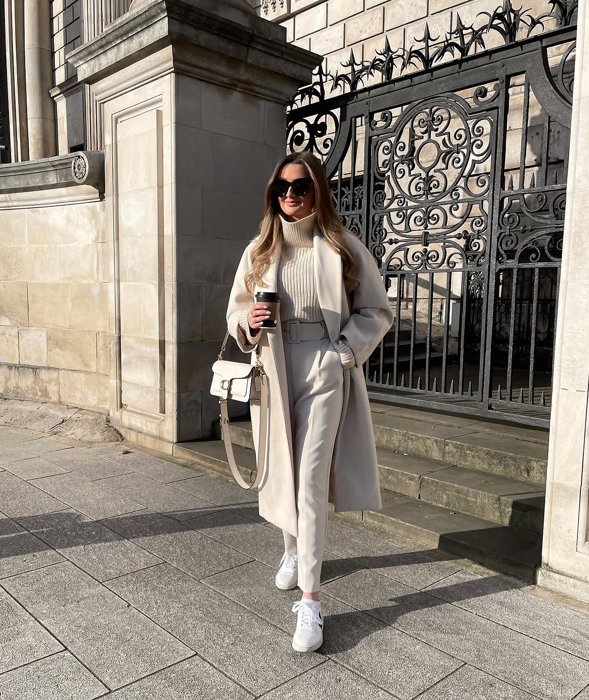 Chic Monochrome Beige Winter Ensemble