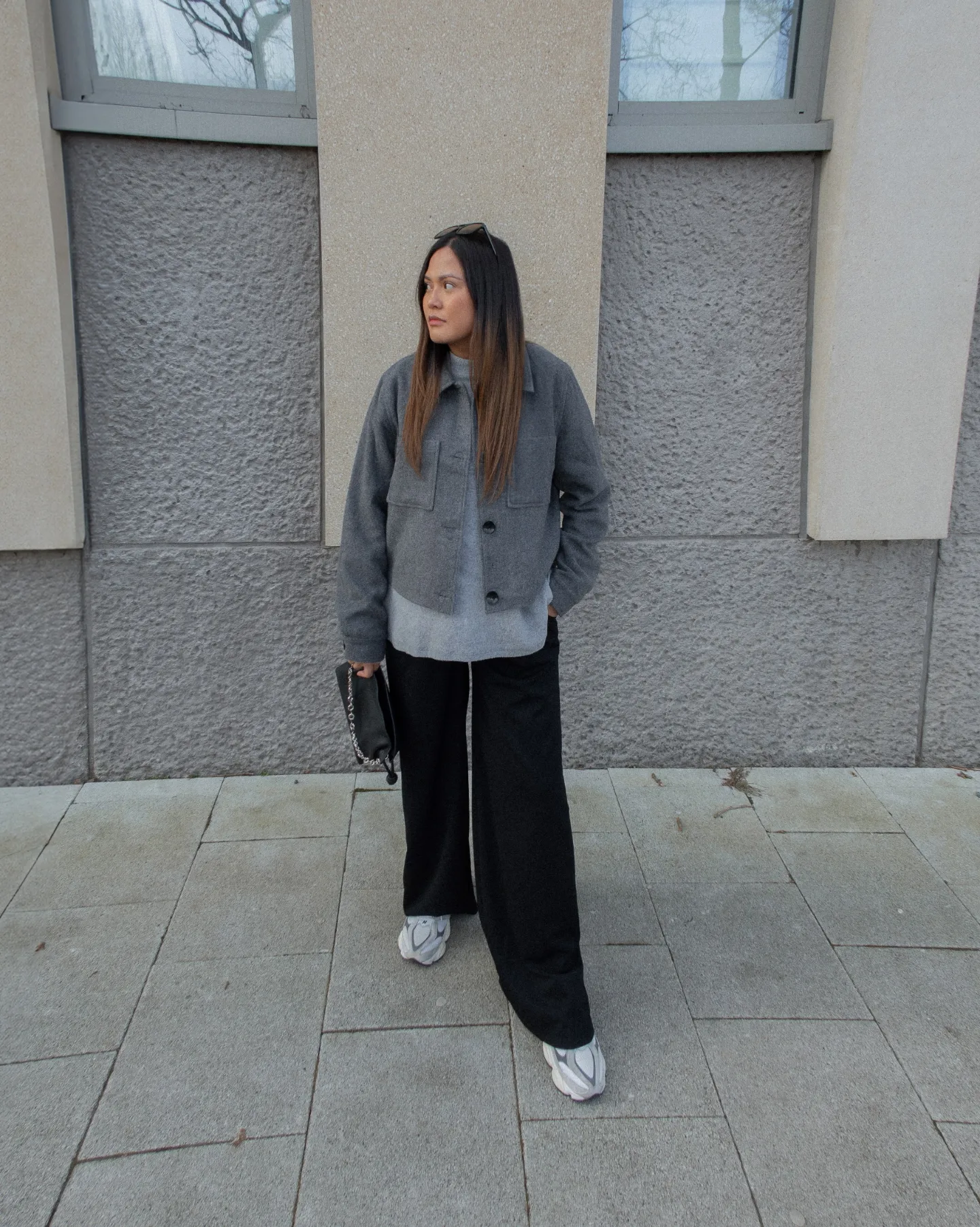 Chic Monochrome Grey And Black Work Ensemble