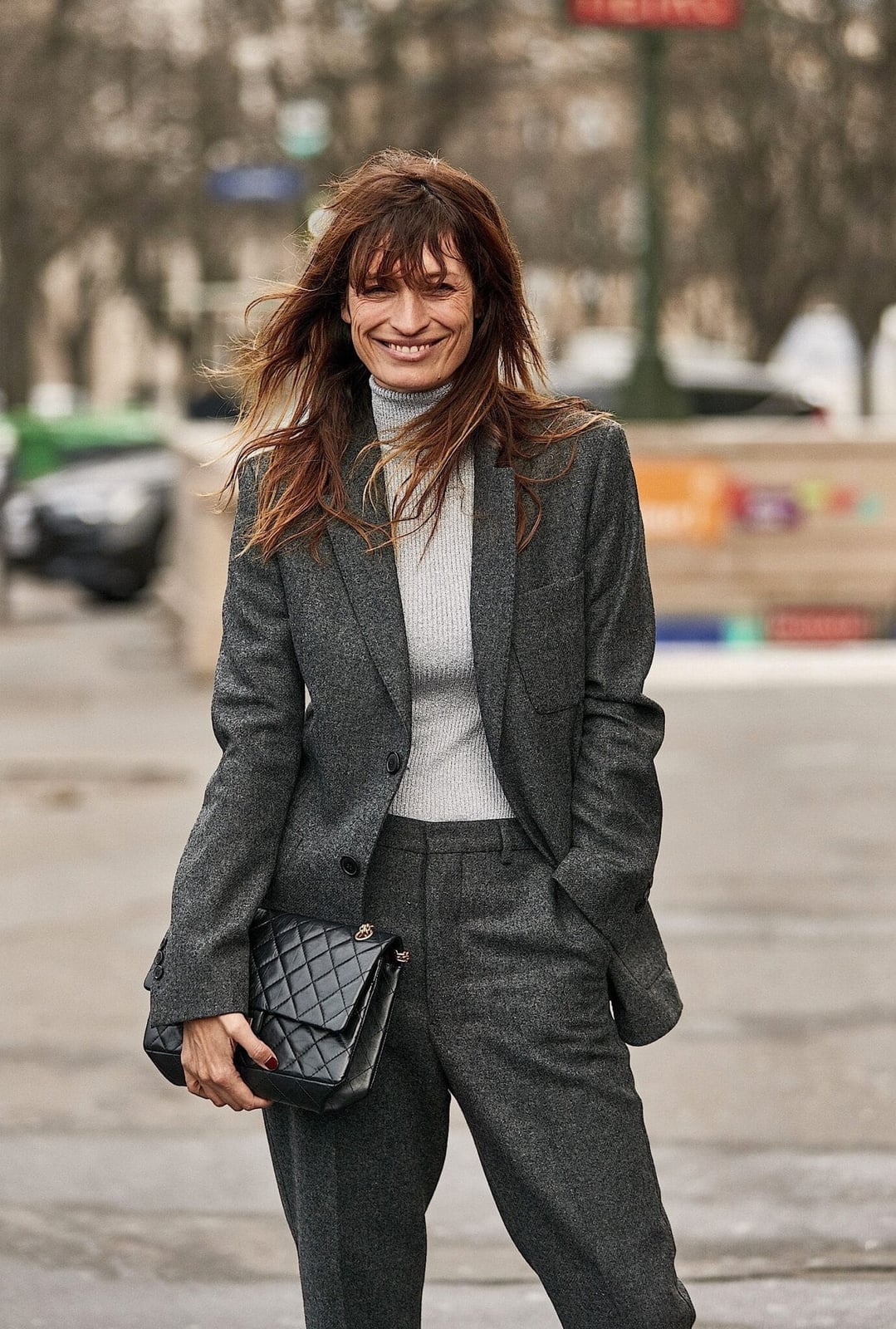 Gray wool blend suit with turtleneck Gray wool blend suit with turtleneck — Chic Style