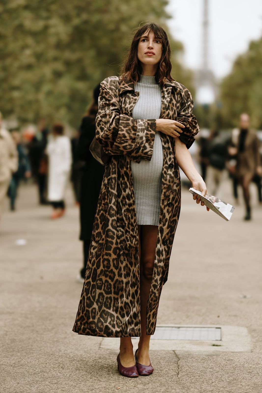 Leopard print trench coat over turtleneck dress Leopard print trench coat over turtleneck dress — Chic Style
