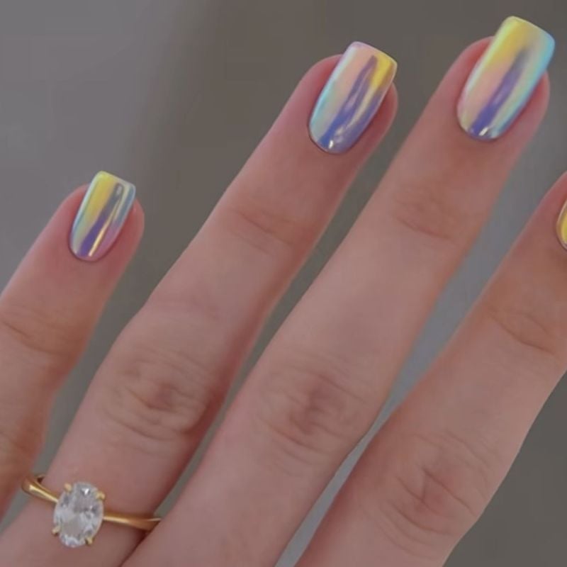 Short Square Multi-Color Chrome Shift Nails Short Square Multi-Color Chrome Shift Nails — Chrome Nails Colors