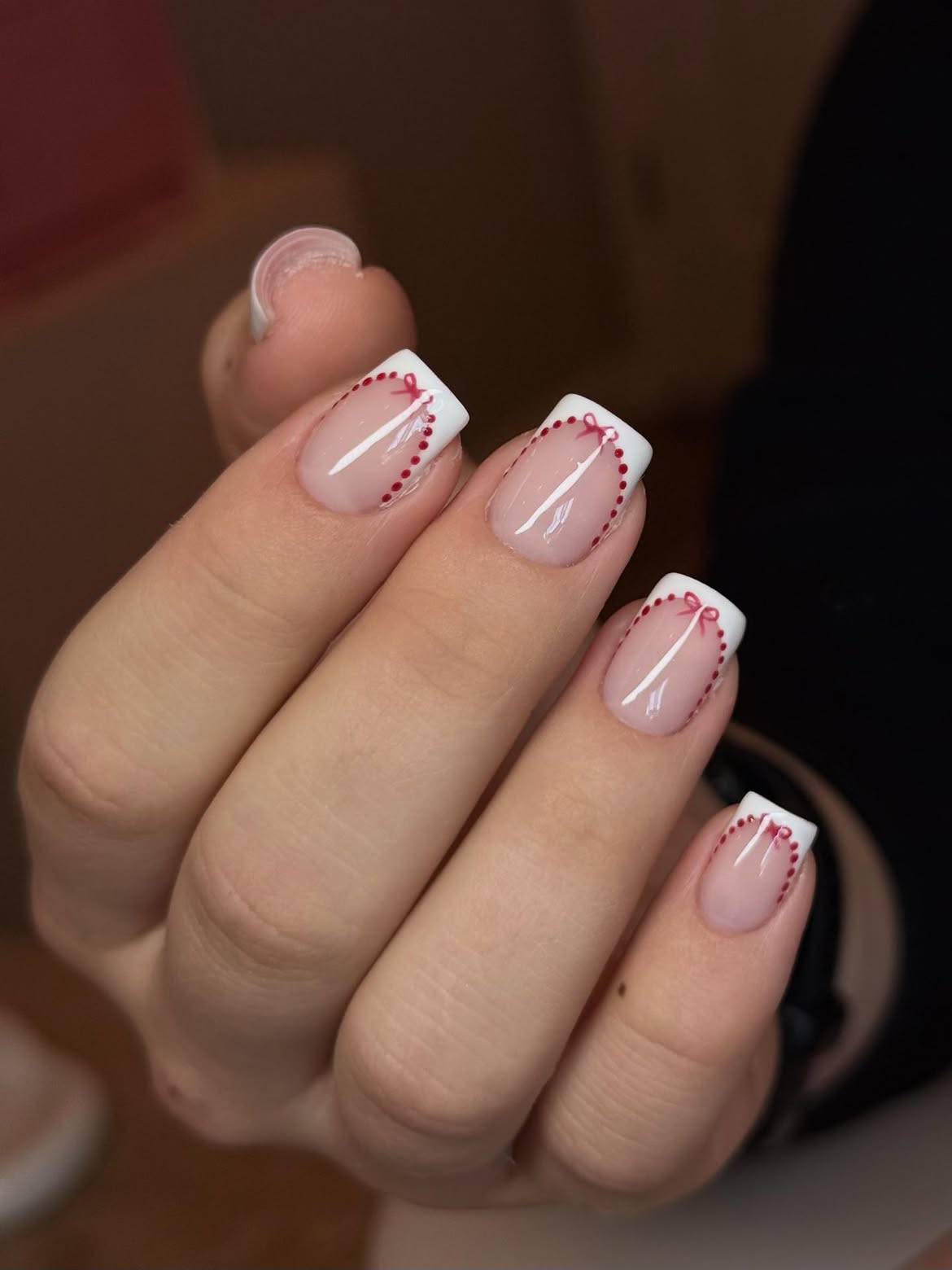 Classic French with Red Bow Accent
