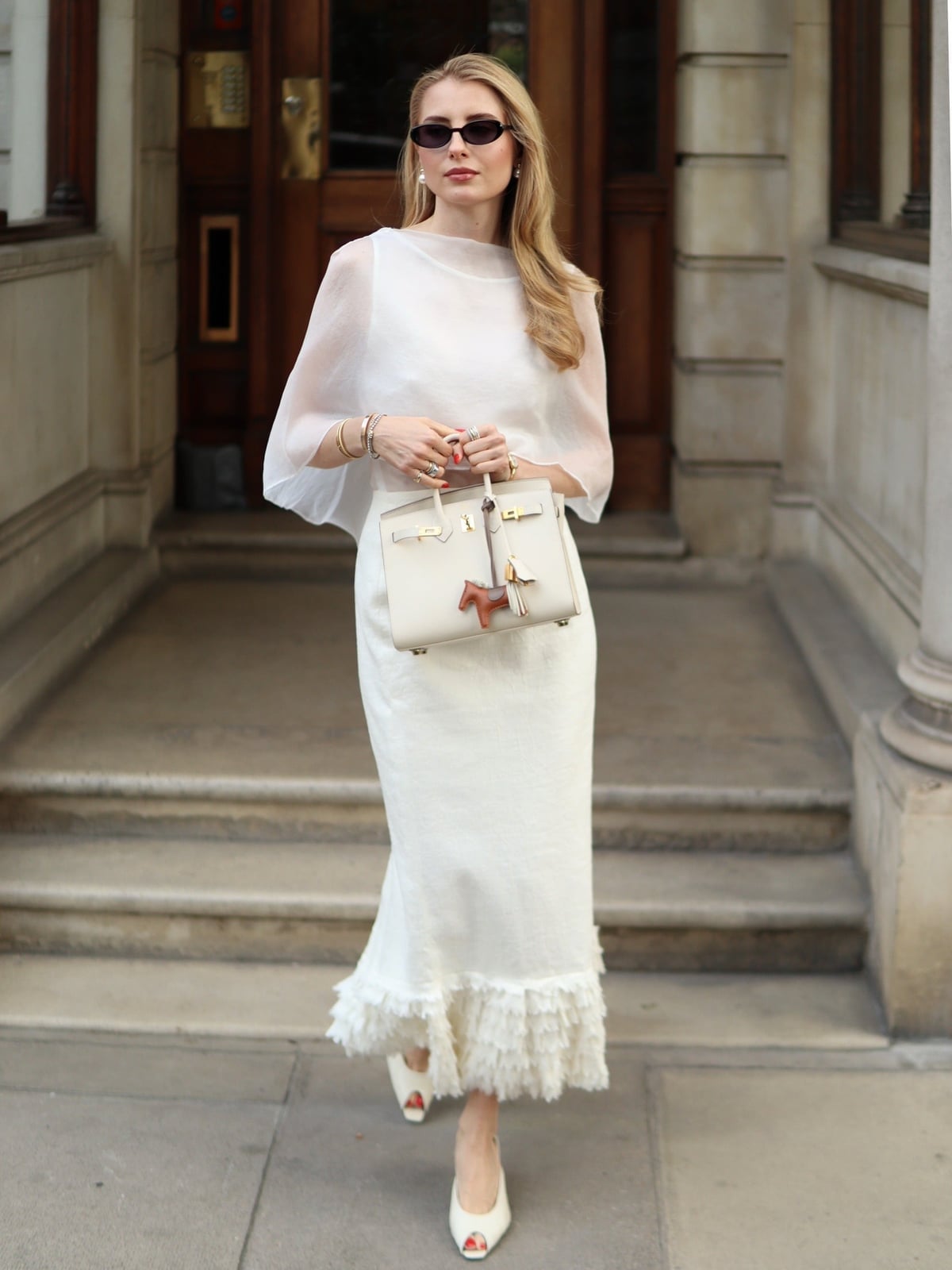 White linen skirt with sheer overlay top White linen skirt with sheer overlay top — Classy Outfits