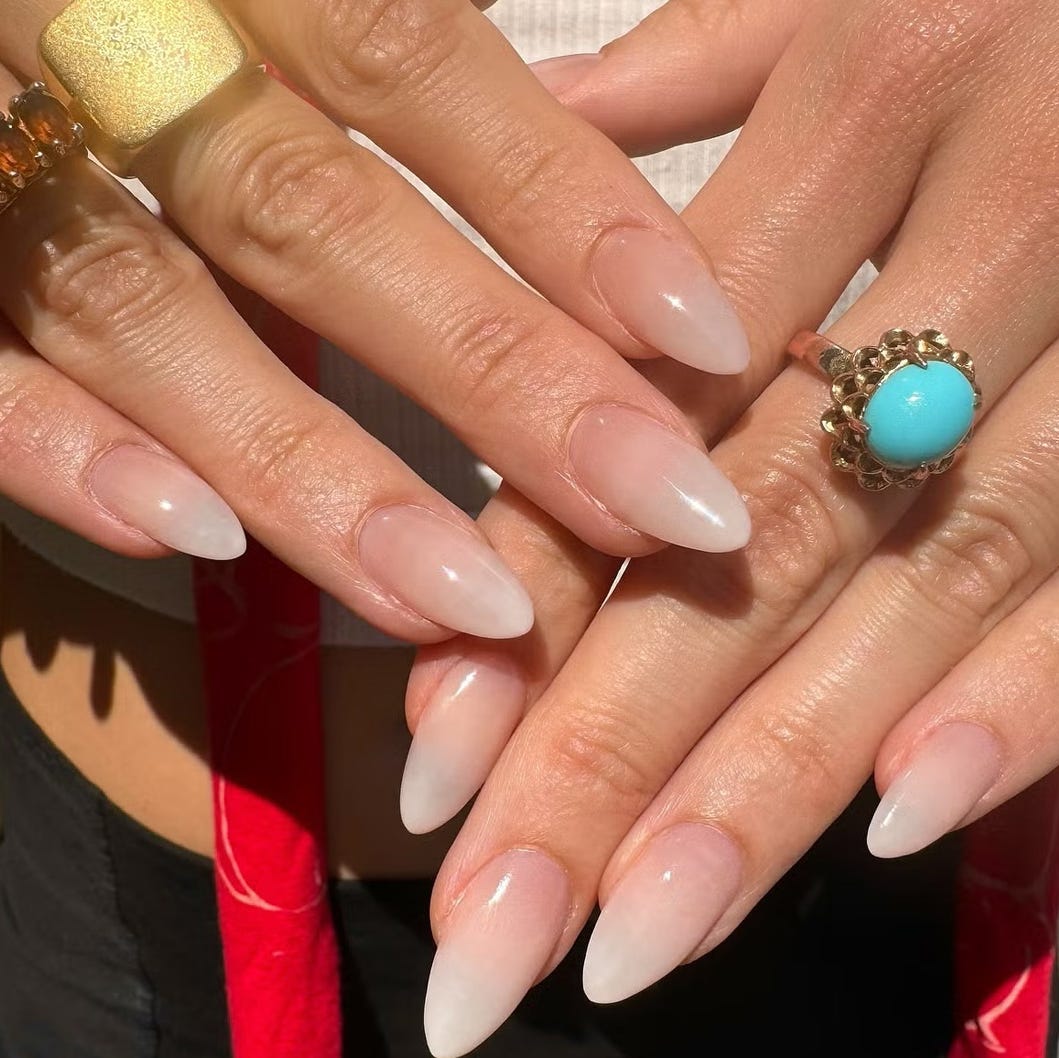 Sheer Nude Long Stiletto Glossy Sheer Nude Long Stiletto Glossy — Clean Girl Nails