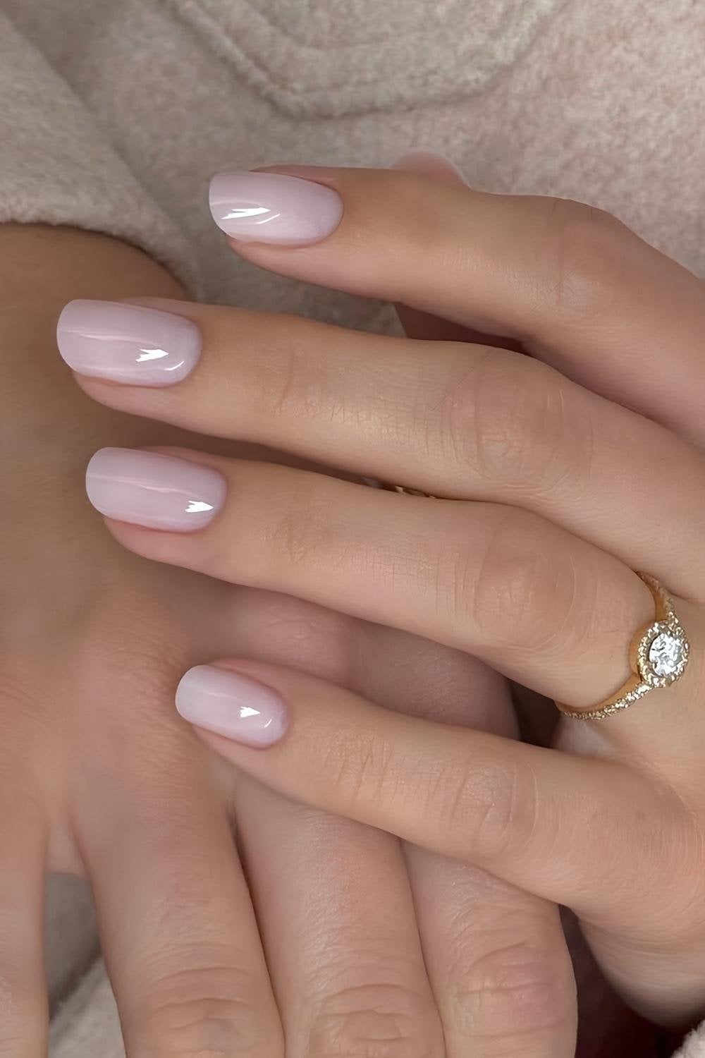 Sheer Nude Pink Short Almond Sheer Nude Pink Short Almond — Clean Girl Nails
