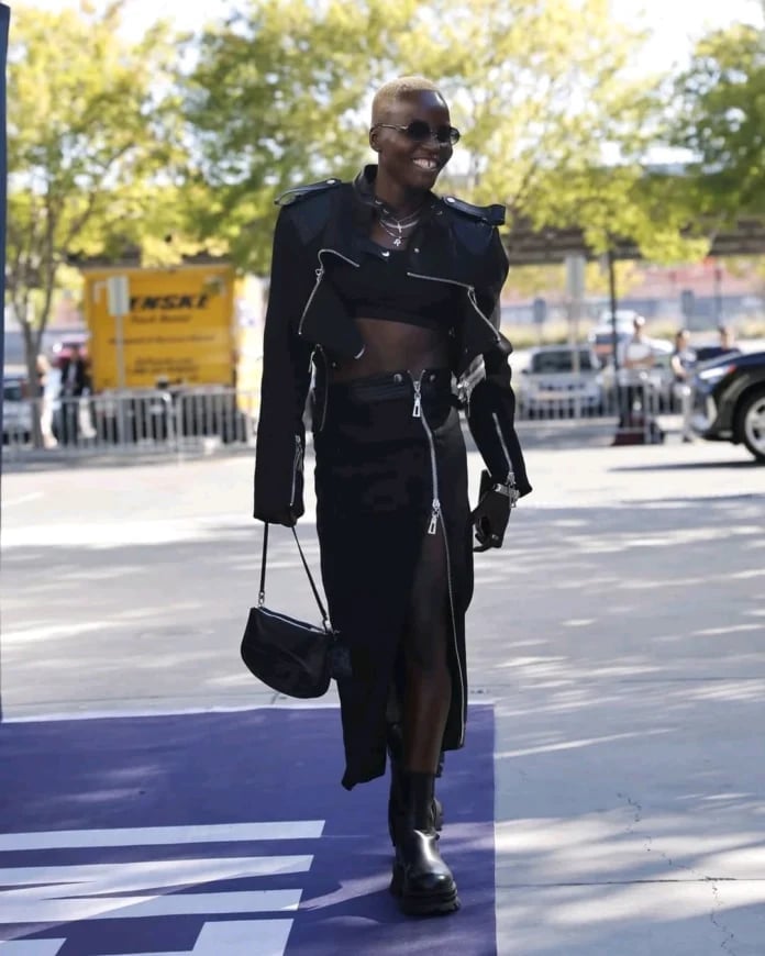 Black Crop Top and Cut-Out Jacket with Slit Midi Skirt Black Crop Top and Cut-Out Jacket with Slit Midi Skirt — Club Outfits Black Women