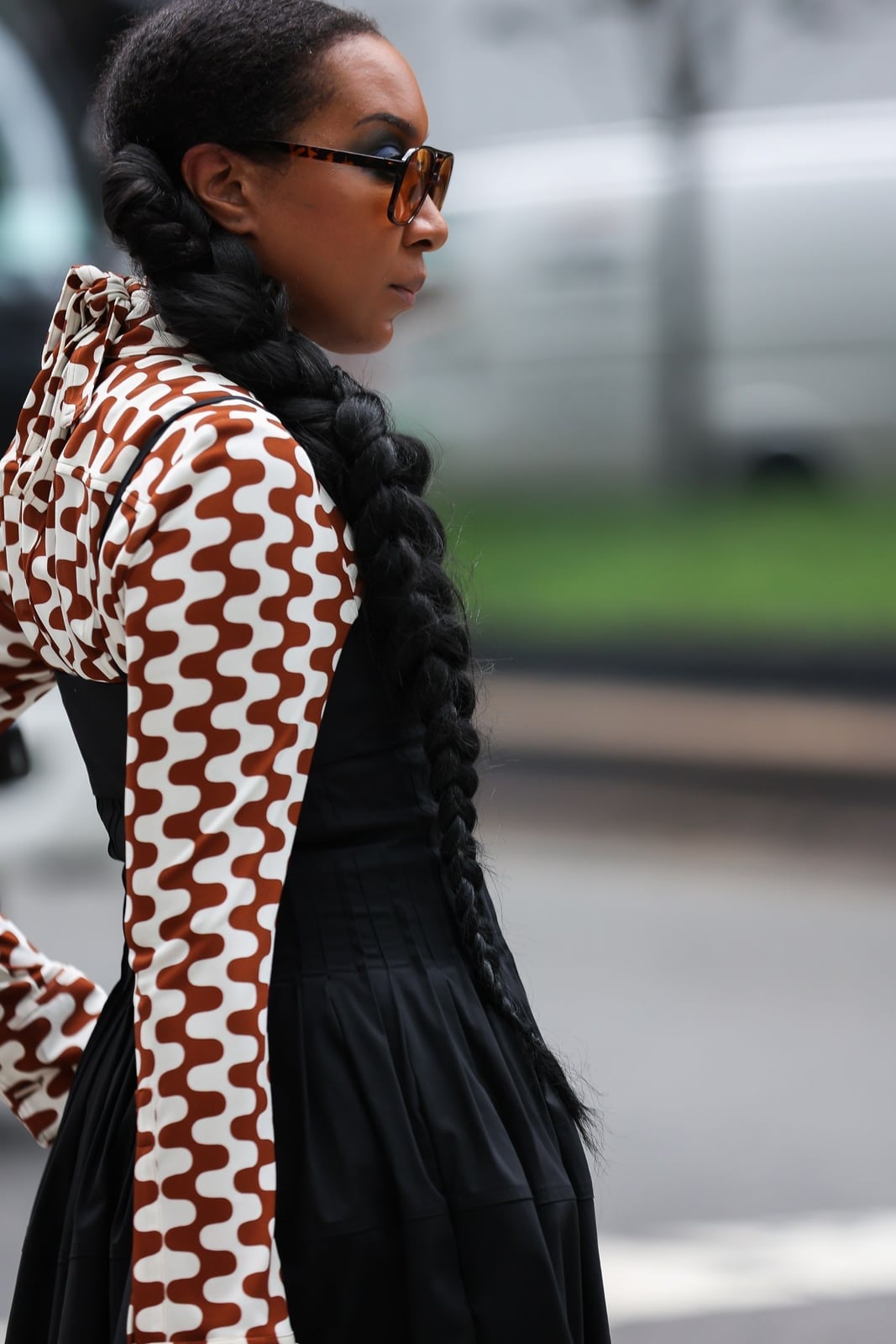 Black Underlayer with Dramatic Graphic Print Long-Sleeve Overlay Black Underlayer with Dramatic Graphic Print Long-Sleeve Overlay — Club Outfits Black Women