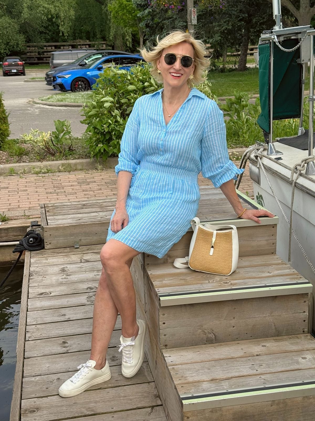 Striped Linen Shirt Dress for Casual Day Striped Linen Shirt Dress for Casual Day — Coastal Outfits