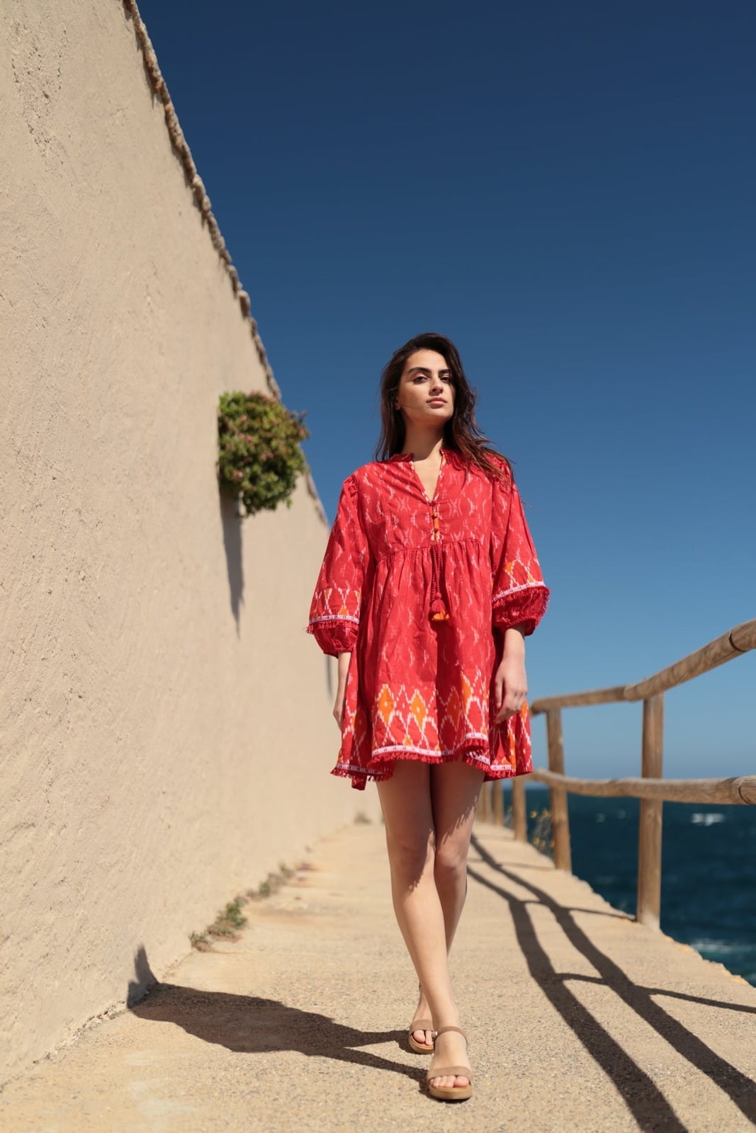 Ikat Print Mini Dress for Beach Casual Ikat Print Mini Dress for Beach Casual — Coastal Outfits