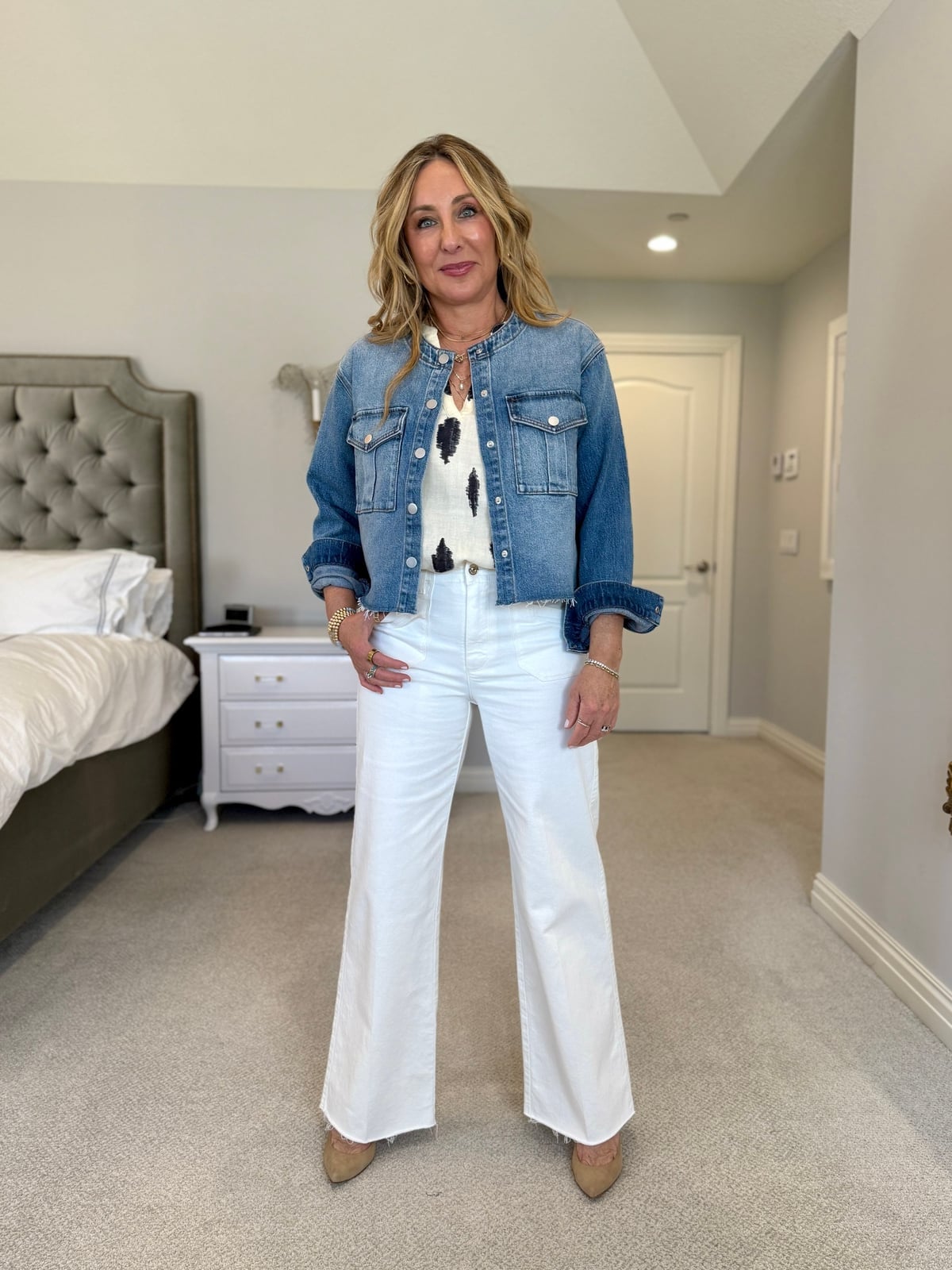 Denim Jacket with Printed Tank and Jeans Denim Jacket with Printed Tank and Jeans — Coastal Outfits