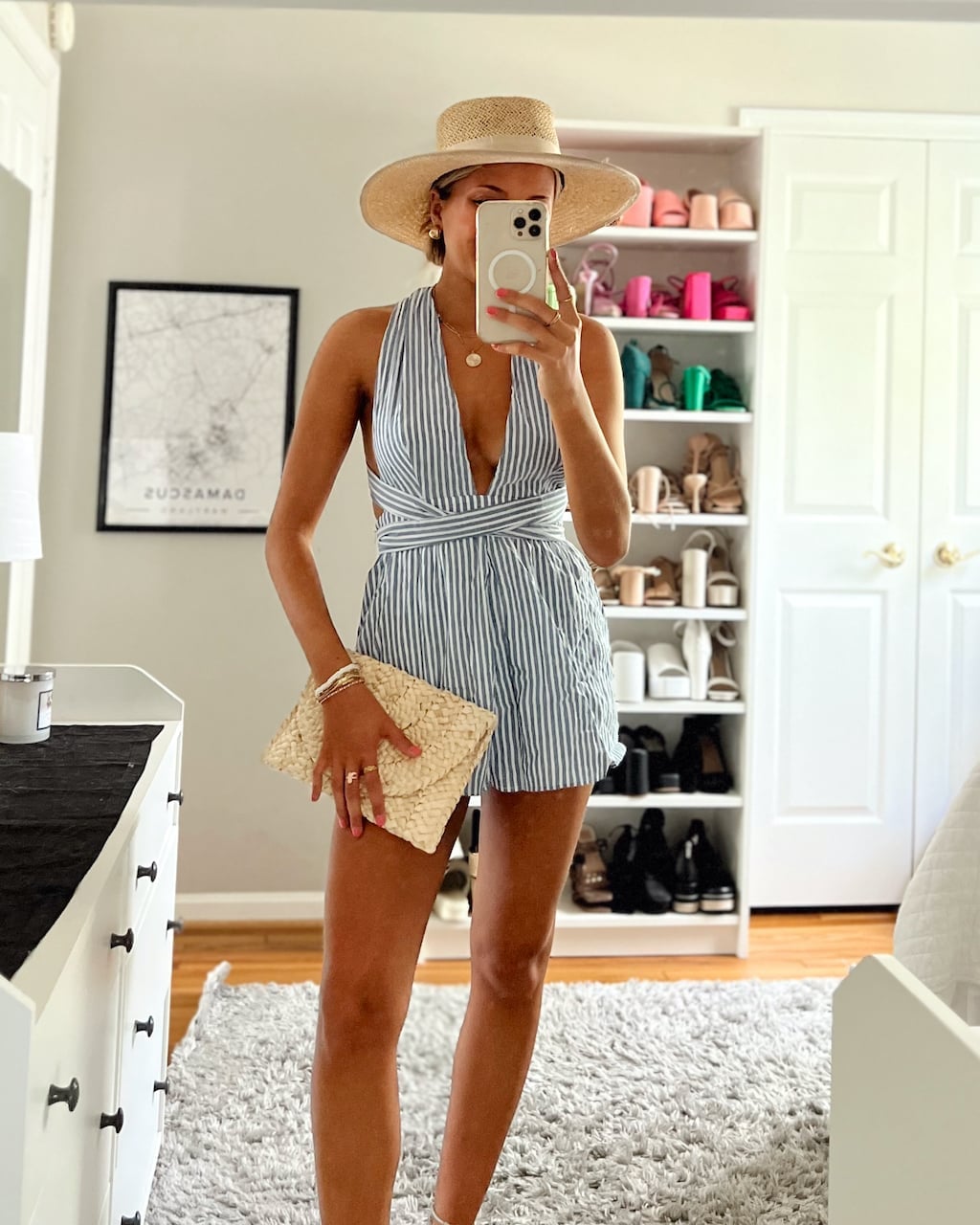 Striped Halter Romper for Beach Vacation Striped Halter Romper for Beach Vacation — Coastal Outfits