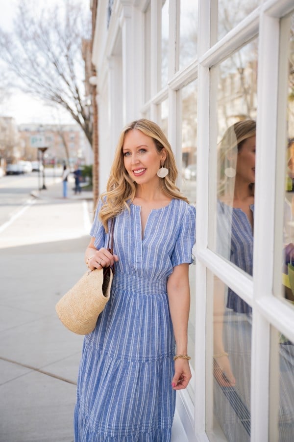 Striped Tiered Dress for Casual Warm Weather Striped Tiered Dress for Casual Warm Weather — Coastal Outfits