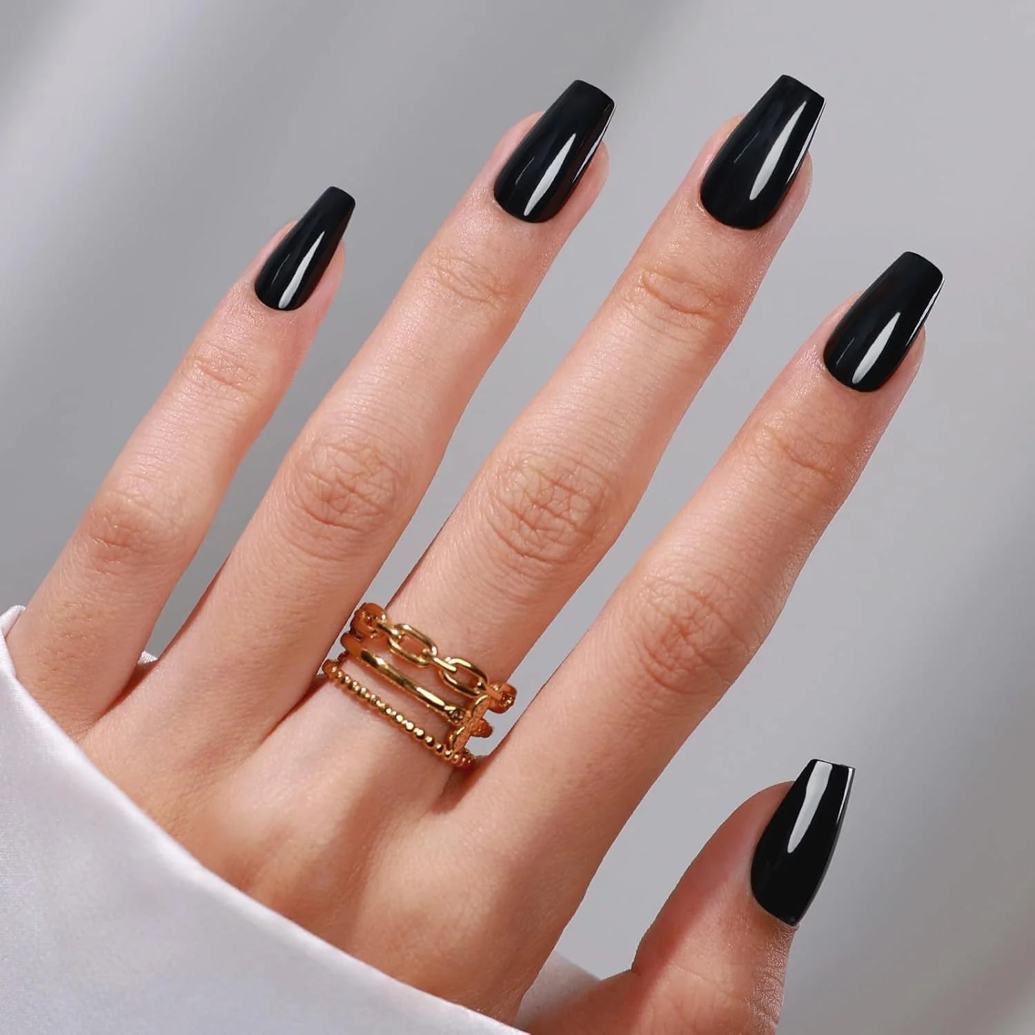 Medium Coffin Deep Glossy Black Medium Coffin Deep Glossy Black — Coffin Nails