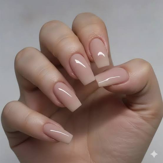 Medium Coffin Sheer Nude Pink Glossy Medium Coffin Sheer Nude Pink Glossy — Coffin Nails