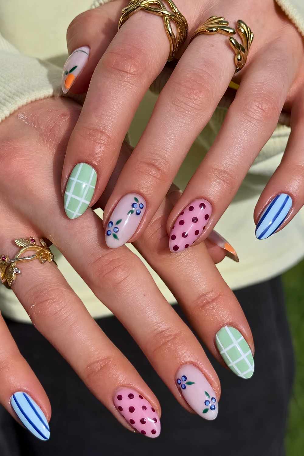 Playful Pattern Mix Nails Playful Pattern Mix Nails — Colorful Nails