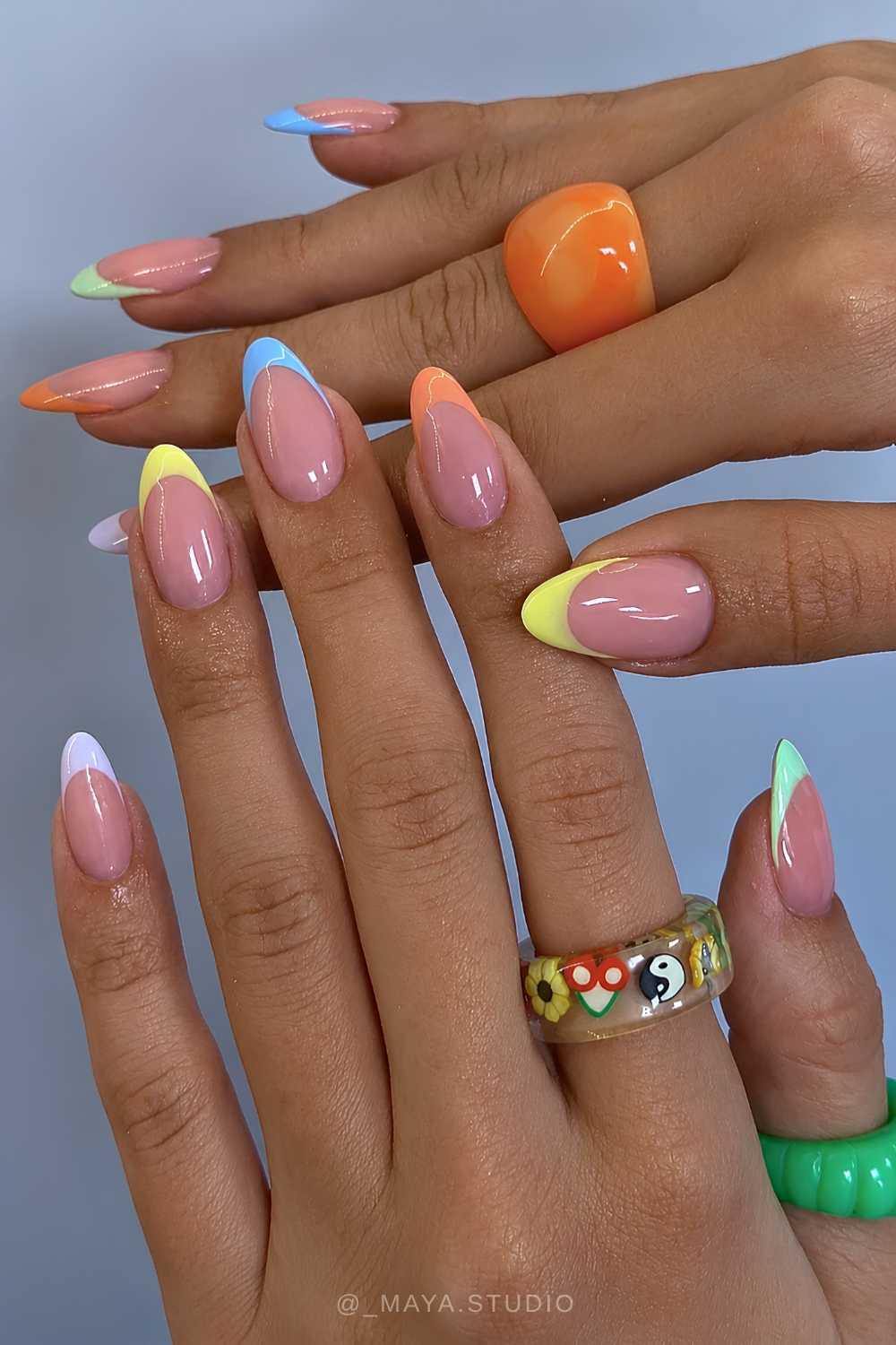 Pastel French Tips Pastel French Tips — Colorful Nails