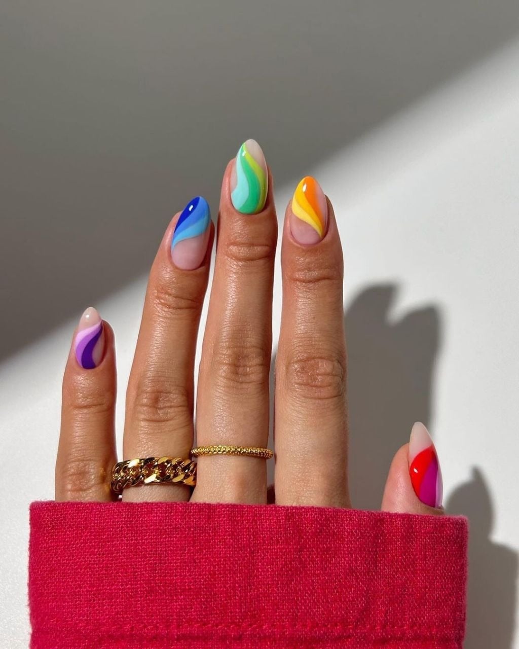 Rainbow Stripe Nails Rainbow Stripe Nails — Colorful Nails