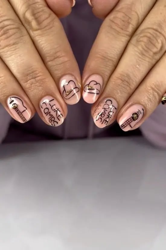 Shimmering Bronze Metallic Oval Nails, Close-Up Take Shimmering Bronze Metallic Oval Nails, Close-Up Take — Concert Nails