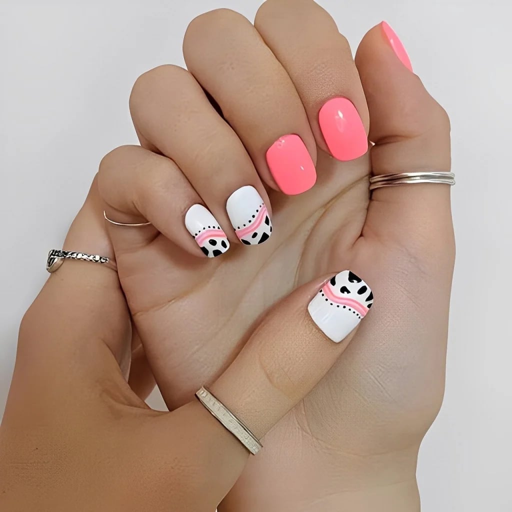 Sheer Pink Glitter French Tips Stiletto Nails, Close-Up Take Sheer Pink Glitter French Tips Stiletto Nails, Close-Up Take — Concert Nails