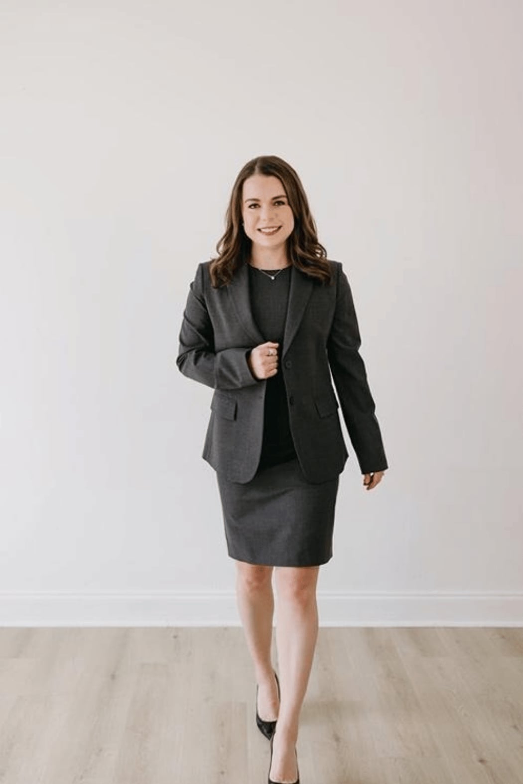 Gray suit with sheath dress for a conference Gray suit with sheath dress for a conference — Conference Outfits