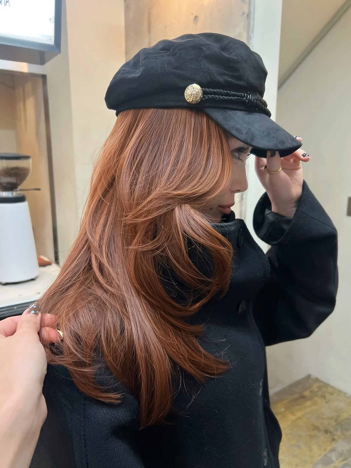 Copper Balayage With Face Framing Layers