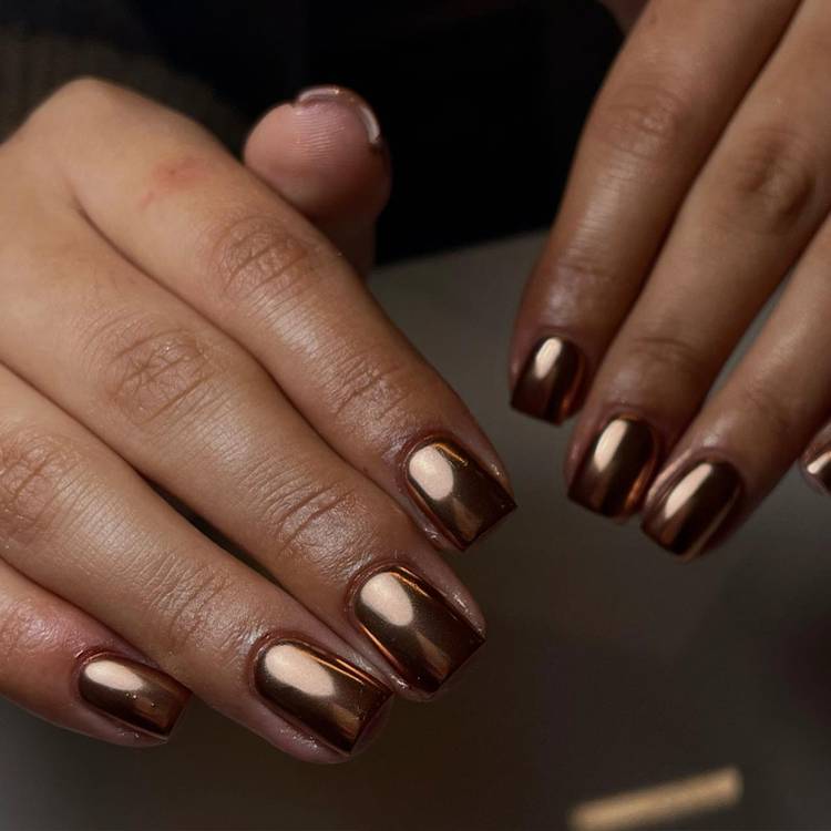 Intense Shine Medium Almond Copper Nails Intense Shine Medium Almond Copper Nails