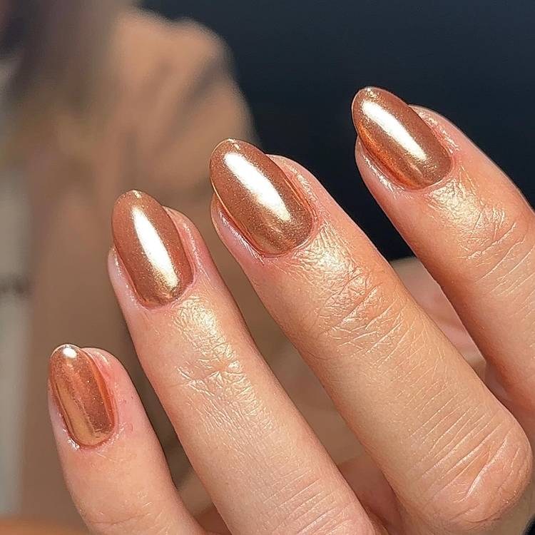 Medium Oval Brilliant Chrome Copper Nails Medium Oval Brilliant Chrome Copper Nails