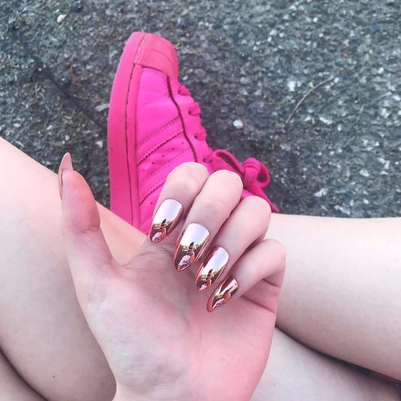 Medium Almond Mirror Chrome Rose Gold Copper Medium Almond Mirror Chrome Rose Gold Copper — Copper Nails