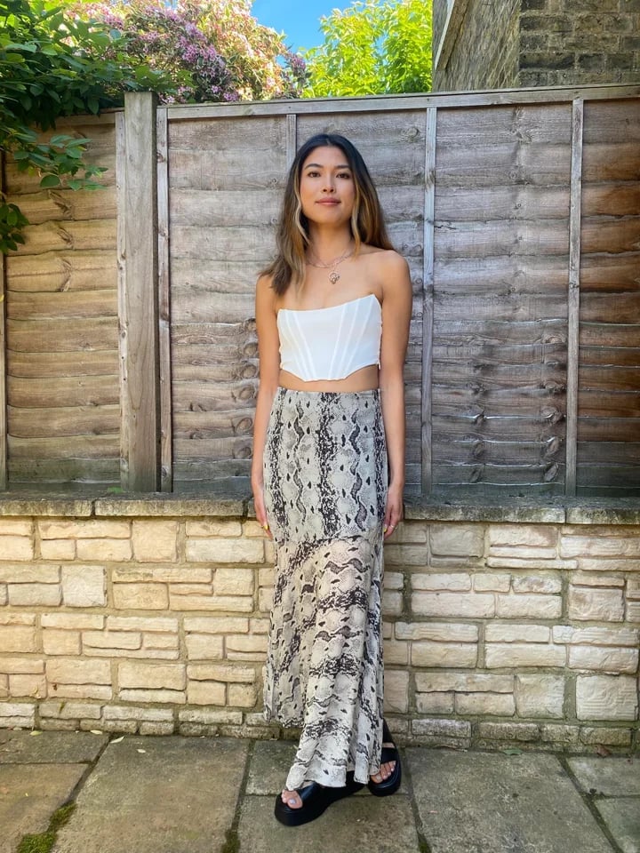 Ribbed Corset Top With Snake Print Skirt Ribbed Corset Top With Snake Print Skirt — Corset Outfits