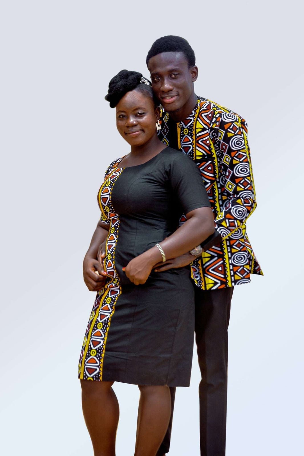 Vibrant Geometric Print Matching Couple Attire Vibrant Geometric Print Matching Couple Attire — Couple Outfit