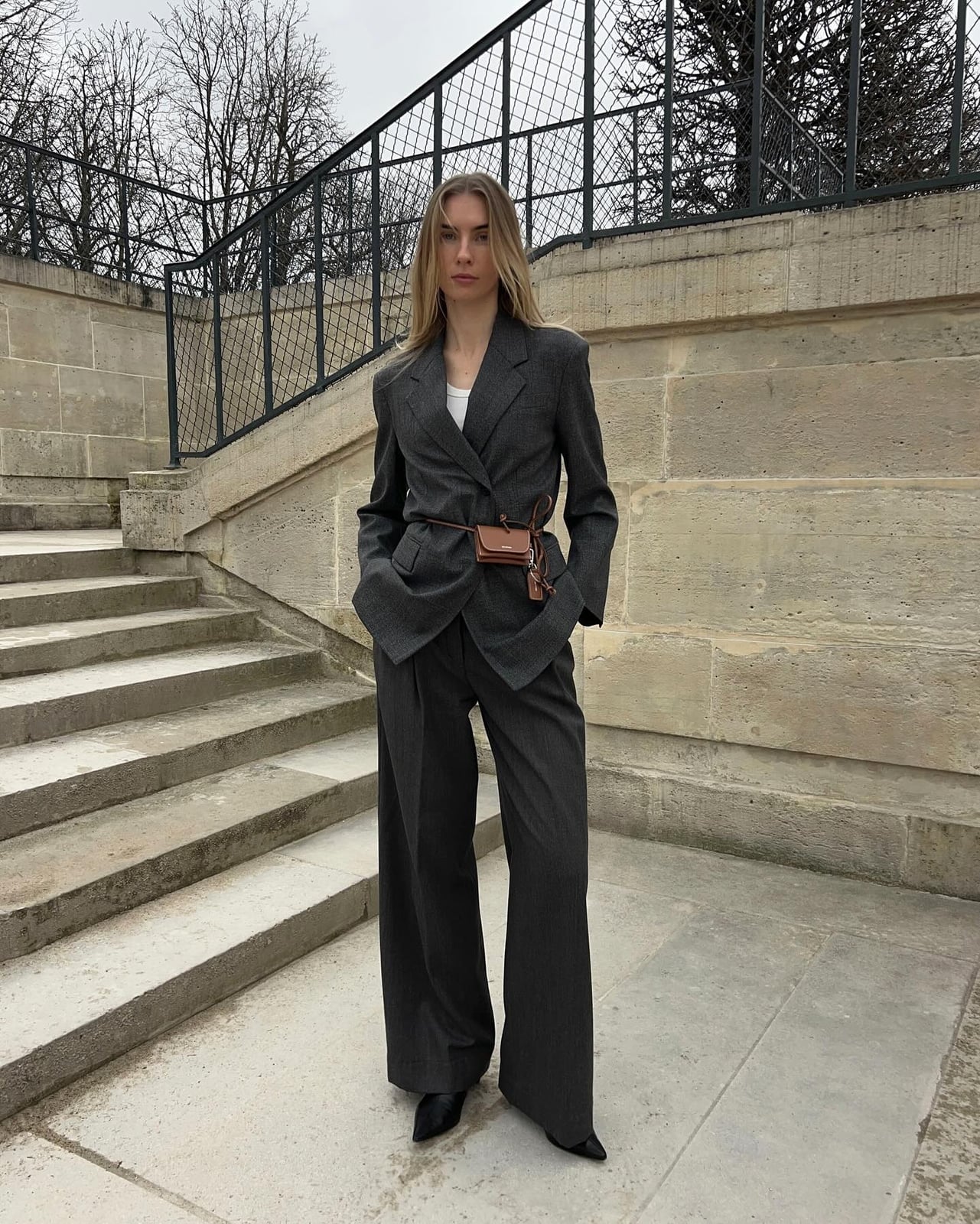 Charcoal gray oversized wool blend suit Charcoal gray oversized wool blend suit — Court Outfits