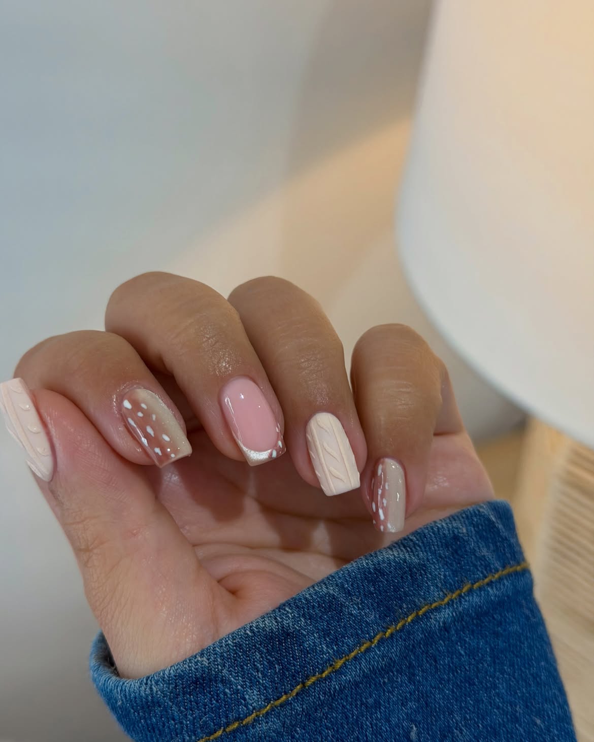 Cozy Knit Sweater And French Winter Nails