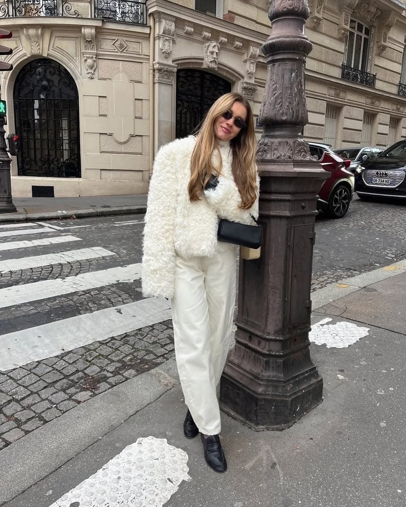 Monochromatic White Faux Fur Jacket Ensemble Monochromatic White Faux Fur Jacket Ensemble — Cozy Outfits