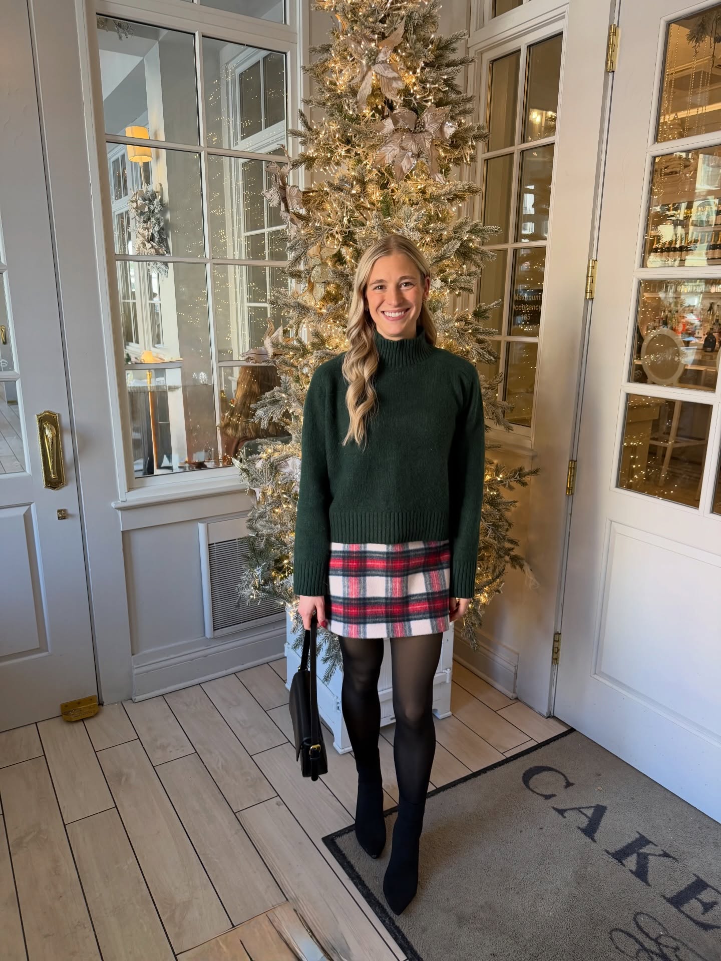 Cozy Tartan Mini Skirt And Turtleneck Outfit