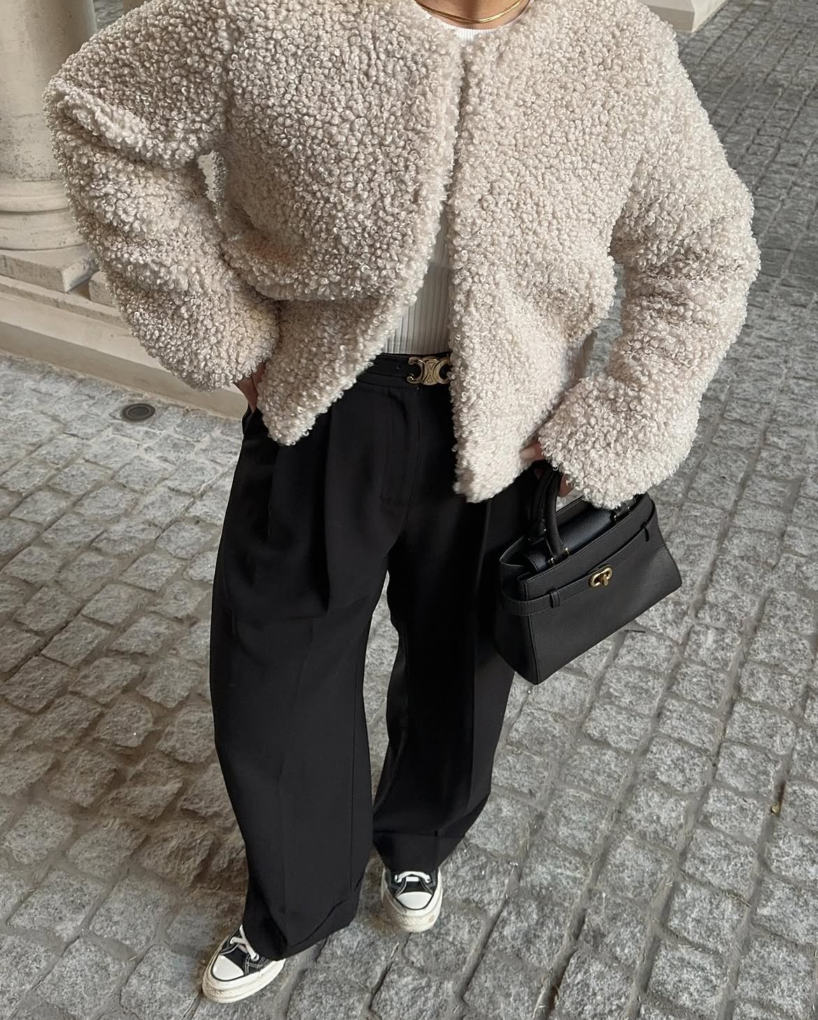 Cozy Teddy Jacket and Wide Leg Trouser Combo