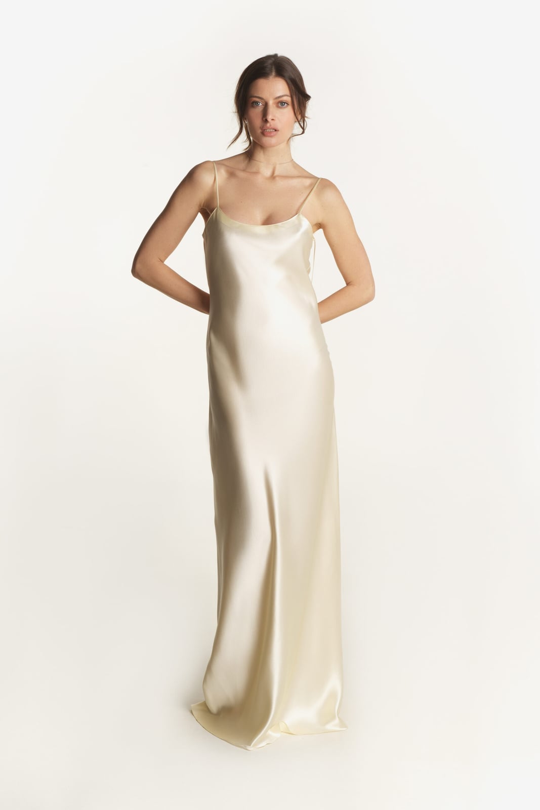 Liquid Silk Satin Column Maxi Dress Liquid Silk Satin Column Maxi Dress — Cream Dress